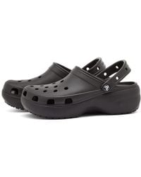 Crocs™ - Classic Platform Lined Clog Black Size 3 Uk - Lyst