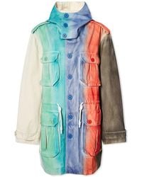 Charles Jeffrey Military Jacket With Ombre Print - Blue