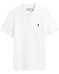 Ami Paris - Contrasted Ami De Coeur Polo Shirt - Lyst