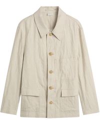 Dries Van Noten - Herringbone Cotton Linen Chore Jacket - Lyst