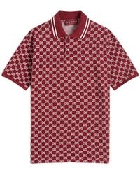 Gucci - Gg Jacquard Cotton Piquet Polo Shirt - Lyst