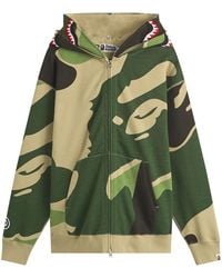 A Bathing Ape - Mega Abc Double Shark Zip Hoodie - Lyst