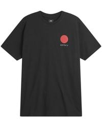 Edwin - Black Cotton Japanese Sun Print T Shirt - Lyst