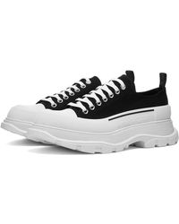 Alexander McQueen Tread Slick Cotton Sneakers in Black for Men ...