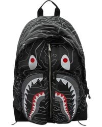 A Bathing Ape - Layered Line Camo Shark Day Backpack - Lyst