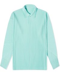 Homme Plissé Issey Miyake - Pleated Long Sleeve Polo Shirt - Lyst