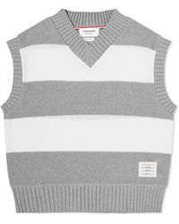 Thom Browne - Oversized Rugby Stripe Vest - Lyst