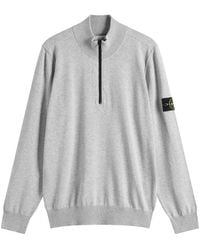 Stone Island - Organic Soft Cotton Half Zip Knit - Lyst