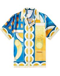 Casablancabrand - Graphic-print Relaxed-fit Silk Shirt - Lyst