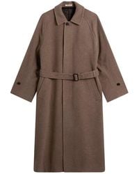 AURALEE Washed Finx Gabardine Soutien Collar Coat in White | Lyst