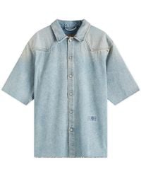 MM6 by Maison Martin Margiela - Denim Short Sleeve Shirt - Lyst