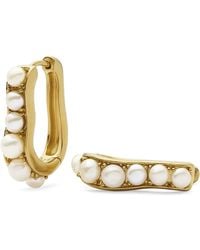 Missoma - Pearl Wave Hoop Earrings - Lyst