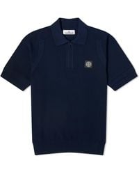 Stone Island - Soft Cotton Patch Knitted Polo Shirt - Lyst