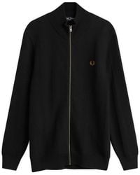 Fred Perry - Textured Zip Through Cardigan - Lyst