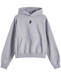 JW Anderson - Anchor Embroidery Cropped Hoodie - Lyst