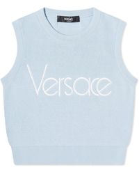 Versace - Logo Sleeveless Top - Lyst