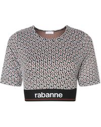 Rabanne - All Over Logo Crop Top - Lyst