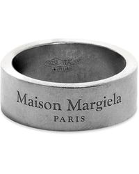 Maison Margiela Text Logo Band Ring - Grey