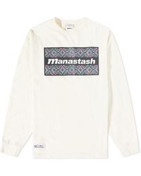 Manastash Long Sleeve Re:ctn Kaleidescope T-shirt - White