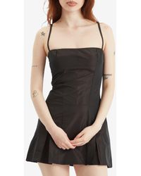 Peachy Den Romy Woven Mini Dress in Black | Lyst