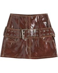 DIESEL - L-Evant Patent Mini Skirt With Belt - Lyst