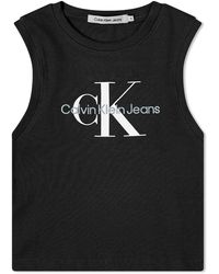 Calvin Klein - Monologo Rib Tank Top - Lyst