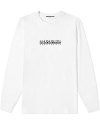 Napapijri - Long Sleeve Box Logo T-Shirt - Lyst