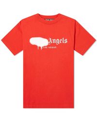 Palm Angels Cotton Sprayed Miami Logo Tee in White for Men - Lyst