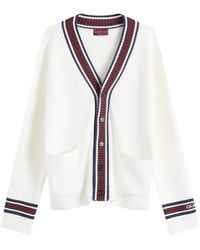 Gucci - Contrast Trim Wool Blend Cardigan - Lyst