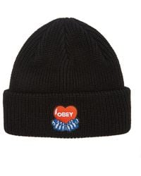 Obey - Heart Beanie - Lyst