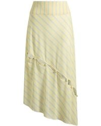 House Of Sunny - Striped Mesh Asymmetric Skirt - Lyst