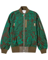 Sacai - Floral Embroidered Patch Bomber Jacket - Lyst