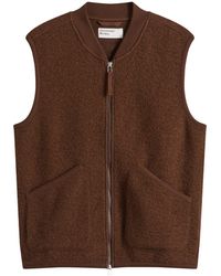 Universal Works - Wool Fleece Zip Waistcoat - Lyst
