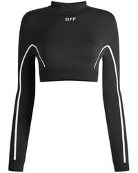 Off-White c/o Virgil Abloh - Crop Logo Long Sleeve Top - Lyst