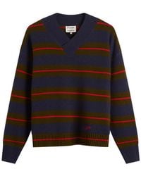 Damson Madder - Odette V-Neck Stripe Jumper - Lyst