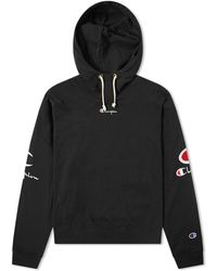 Champion Women's Sleeve Logo Hoody - Black