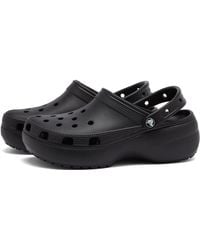 Crocs™ - Classic Platform Lined Clog Black Size 4 Uk - Lyst