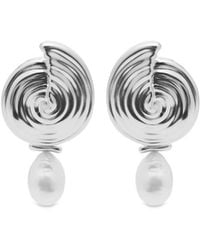 Missoma - Spiral Interchangeable Pearl Drop Earrings - Lyst
