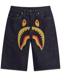 A Bathing Ape - Shark Denim Shorts - Lyst