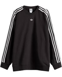 adidas - Lace 3 Stripe Crew Sweatshirt - Lyst
