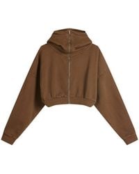 Entire studios - Cropped Full Zip Hoodie - Lyst