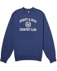 Sporty & Rich - Varsity Crest Crew Sweat - Lyst