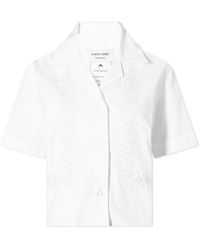 Marine Serre - Regenerated Household Linen Cropped Shirt - Lyst