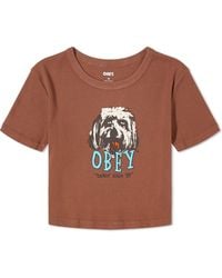 Obey - Barkin’ Since ‘89 Cropped T-Shirt - Lyst
