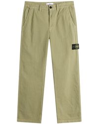 Stone Island - Cotton Herringbone Trousers - Lyst