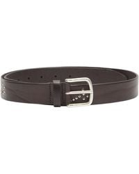 Anderson's - Andersons Narrow Stud Trimmed Leather Belt - Lyst