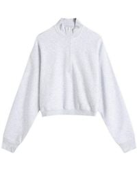 Skims - Cotton Fleece Cropped Half Zip - Lyst