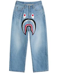 A Bathing Ape - Shark Loose Fit 13Oz Jeans - Lyst