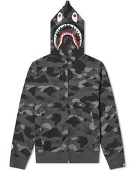 A Bathing Ape Bape Colour Camo 2nd Shark Full Zip Hoodie M - Black