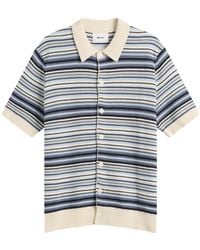 NN07 - Nolan Stripe Polo Cardigan - Lyst